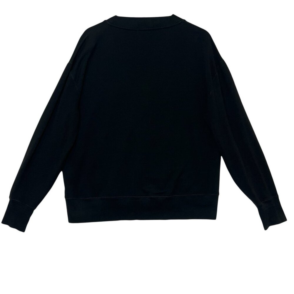 Rag & Bone V Neck Sweatshirt Size Large Women’s Black Flora Pullover Stretch - Picture 4 of 10